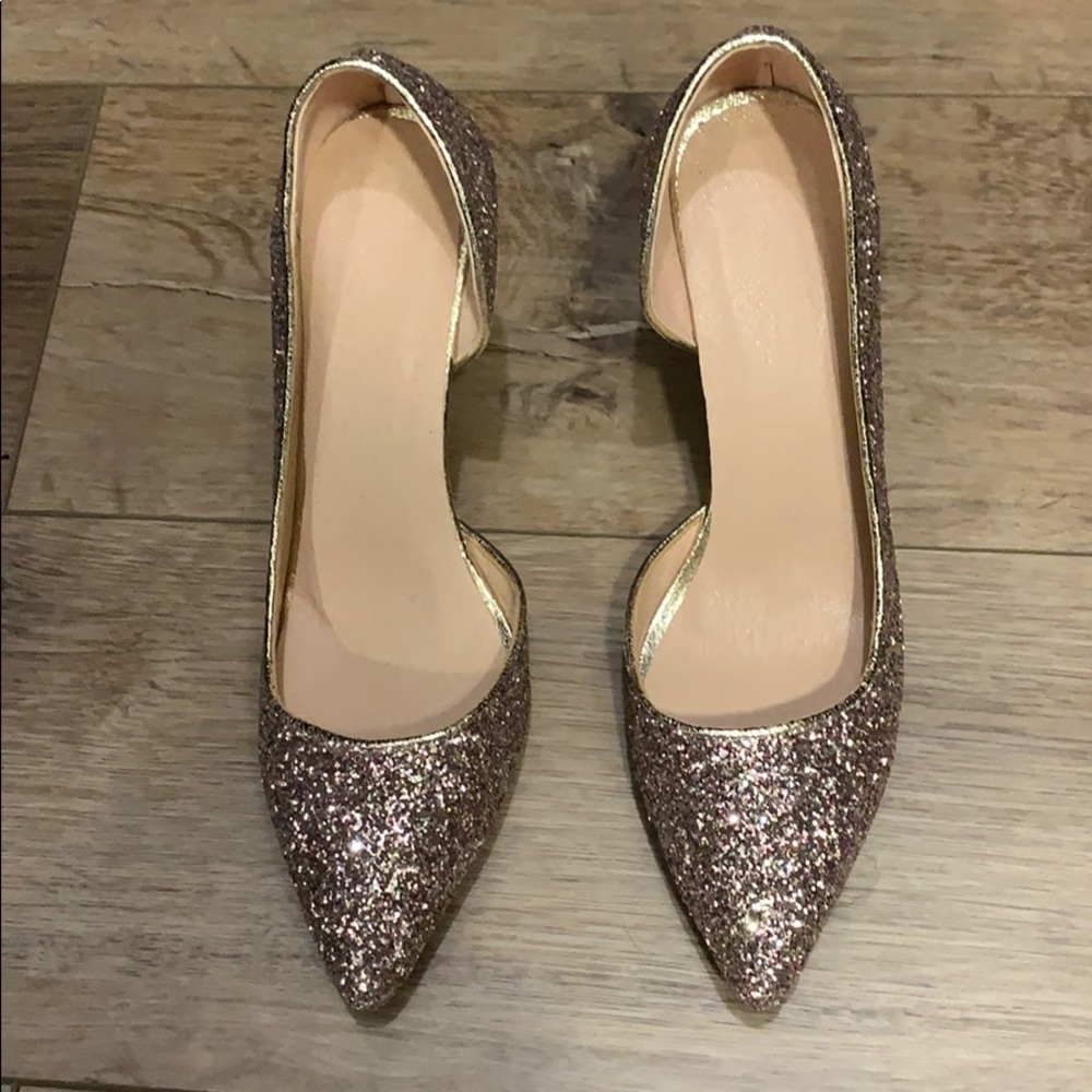 Sparkly Pointy Toe Heels With Red Bottom - image 1